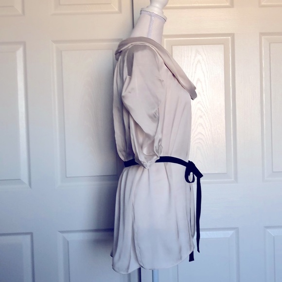 NWT bcbgmaxazria silky satin tops w/bow - Picture 2 of 7